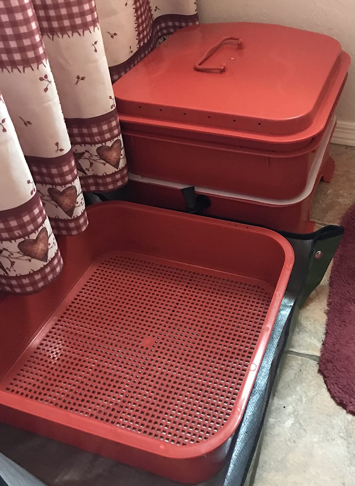The Original VermiHut Plus 5-Tray Worm Compost Bin - Indoor & Outdoor Vermicomposting System, Continuous Flow Food Waste Recycler for Organic Composting & Gardening - Dark Green customer photo 1