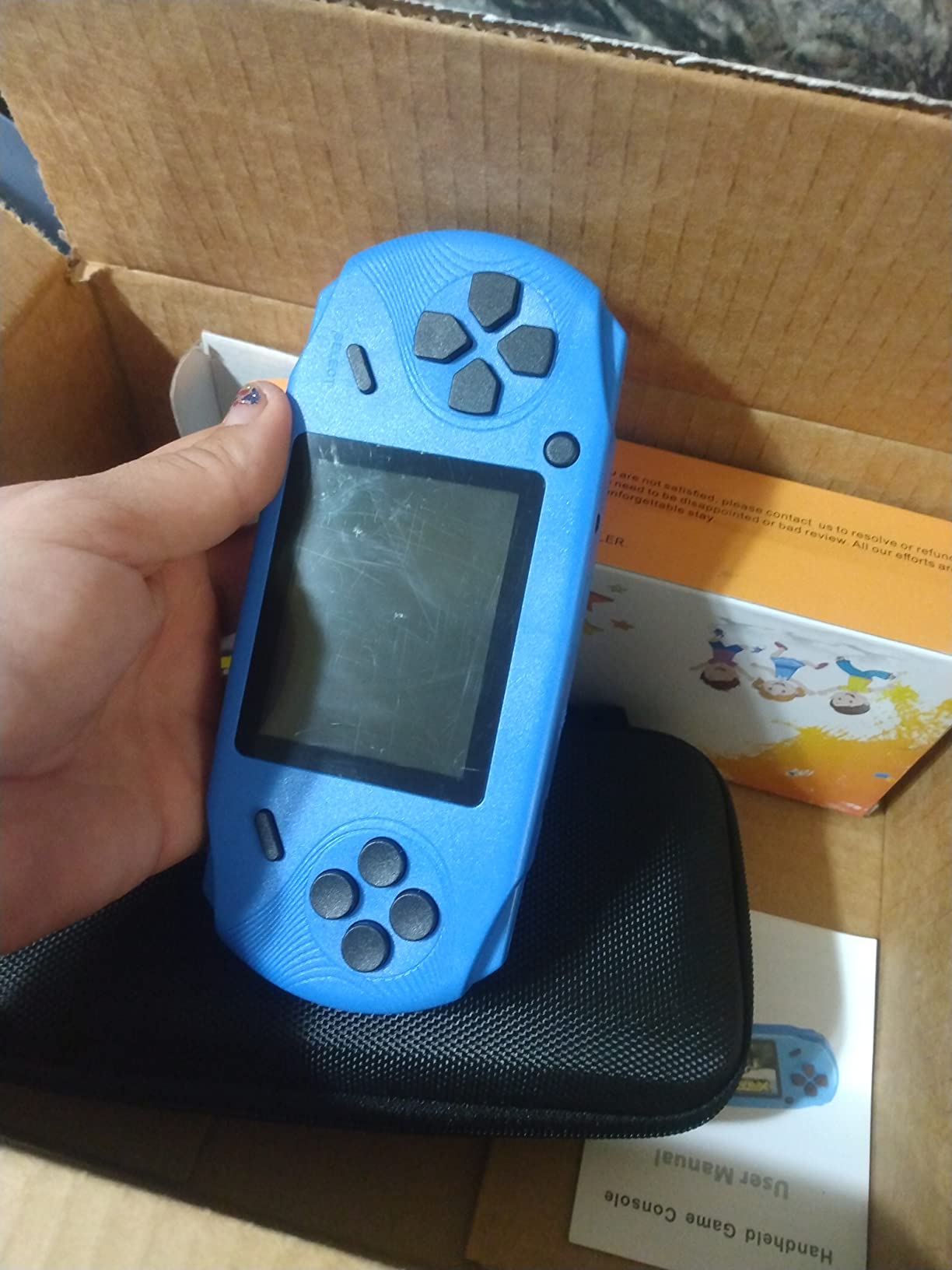 Beijue 16 Bit Handheld Games for Kids Preloaded 220 Retro Video Games, Blue | 3.0