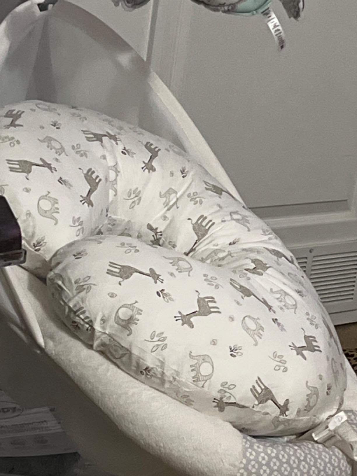 LAT Nursing Pillow for Breastfeeding, 100% Cotton Removable Cover, Ergonomic Breast Feeding Pillows for Mom and Baby, Machine Washable (Plant) customer photo 1
