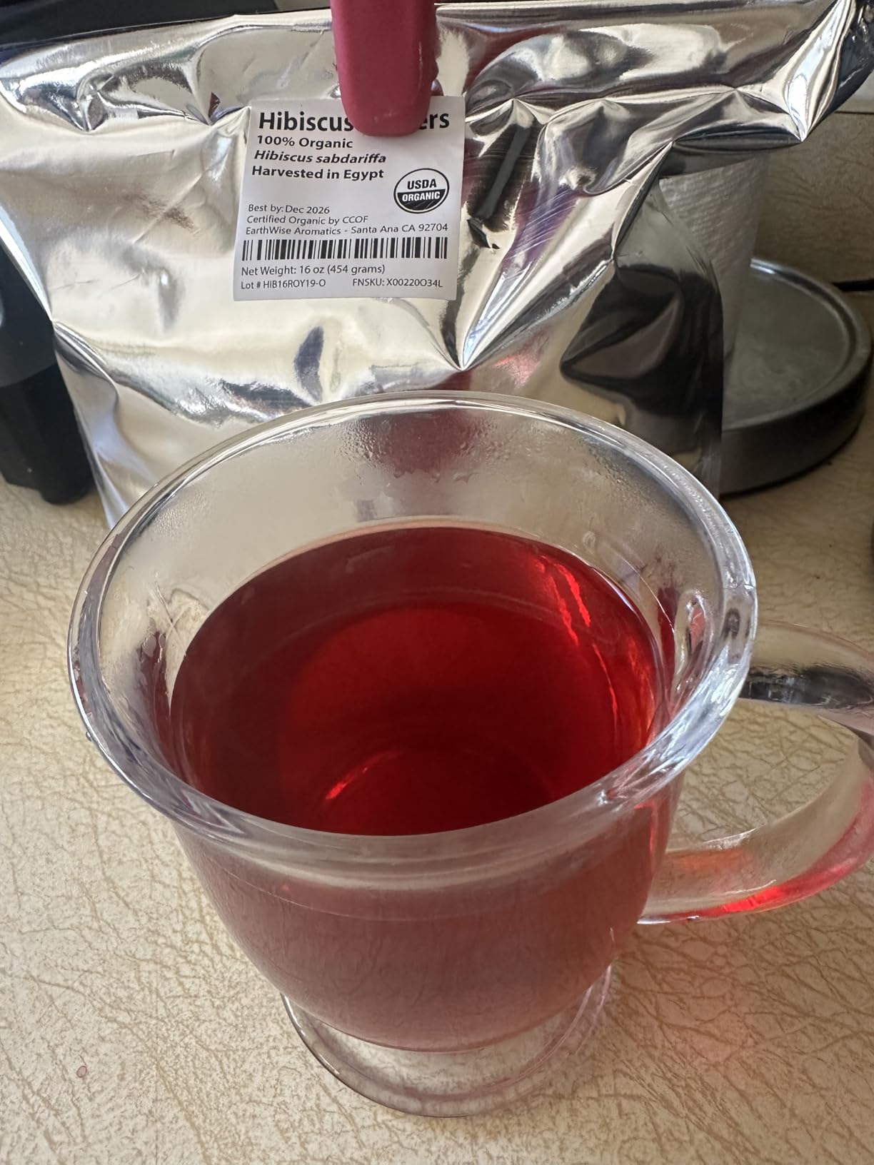 Organic Hibiscus Flowers - 1 lb (16oz) - Herbal Tea - 100% Certified Organic - Flor de Jamaica - Agua Frescas - EarthWise Aromatics customer photo 2
