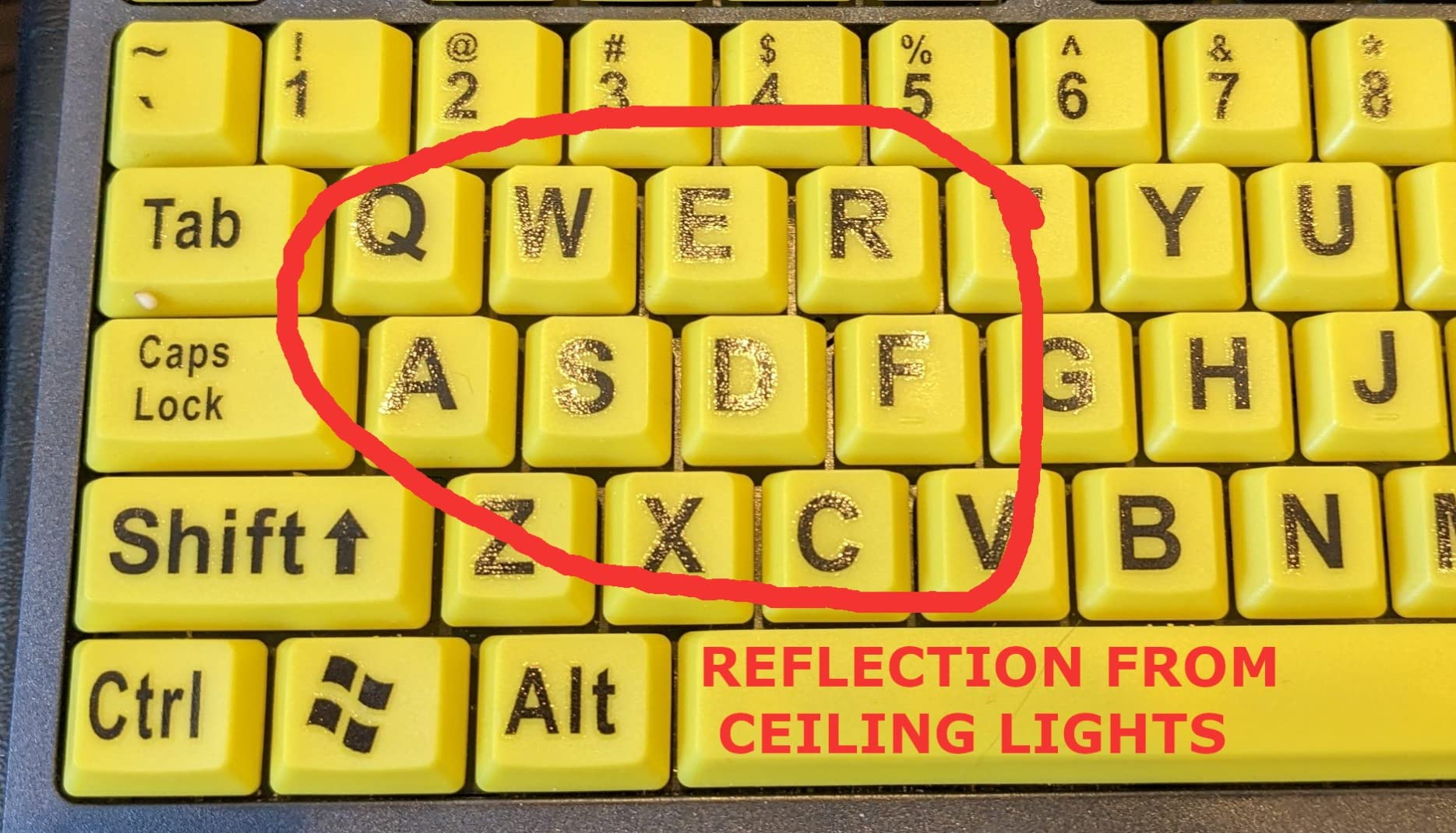 BOOGIIO Large Print Computer Keyboard, Wired USB High Contrast Keyboard with Oversized Print Letters for Visually Impaired Low Vision Individuals (Yellow+Black) customer photo 2