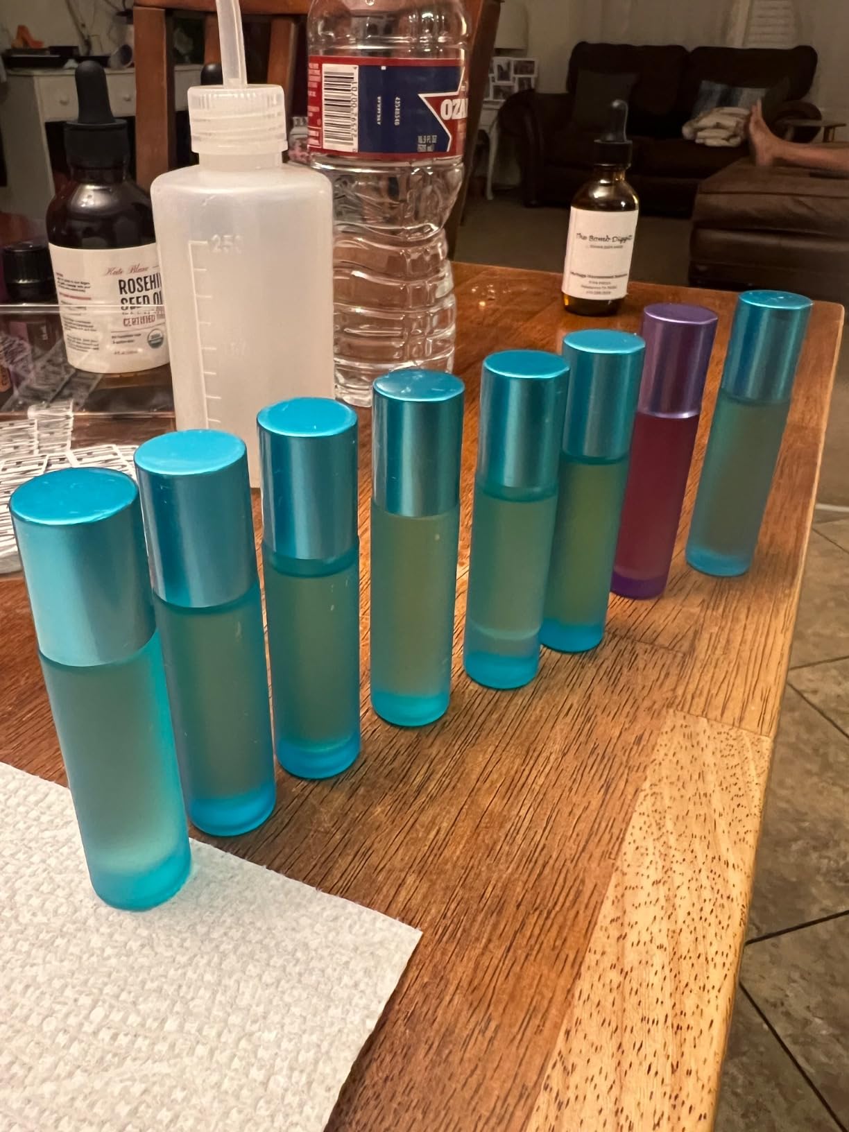 Kesell 10 Pack Purple Glass Roller Bottles for Essential Oils - 10ml Roll on Bottle with Stainless Steel Roller Balls and Black Caps - Pure Essential Oil Blend Roller Bottle customer photo 1