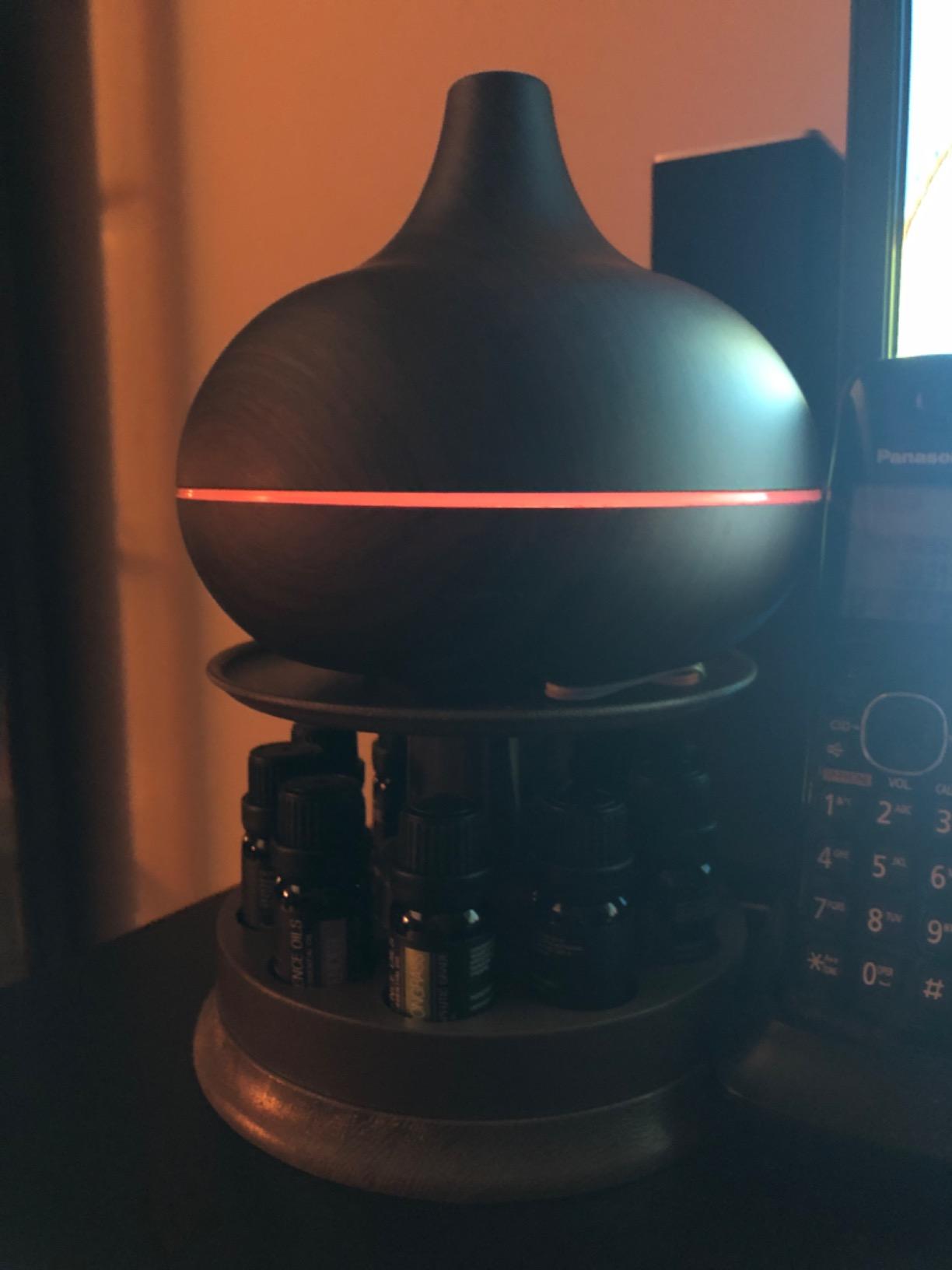 Pure Daily Care Ultimate Aromatherapy Diffuser with Essential Oil Set - 300ml Ultrasonic Diffuser, 10 Therapeutic Grade Essential Oils - Oak Wood with Stand customer photo 2