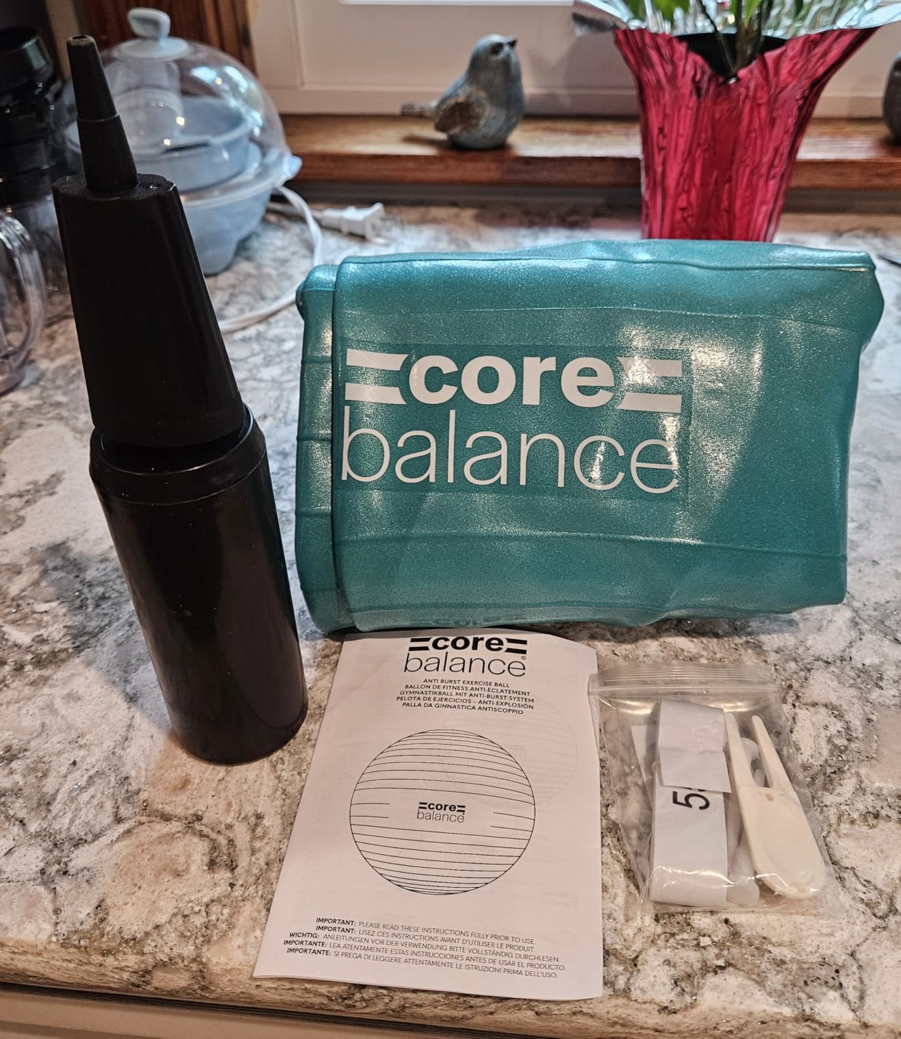 Core Balance Exercise Ball, Stability Ball for Yoga, Pilates and Fitness, Gym Ball for Home Gym and Office Chair, Training, Physical Therapy, Anti Burst, Pump Included, 55cm 65cm 75cm 85cm customer photo 2