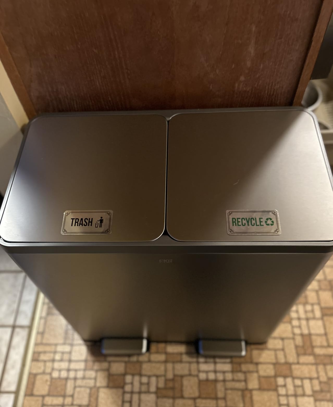 EKO EcoCasa II 36L+24L Dual Trash Can with Recycle Bin, Stainless Steel Garbage Can with Lid, Deodorizer Compartment, Odor-Proof and Fingerprint Resistant customer photo 1