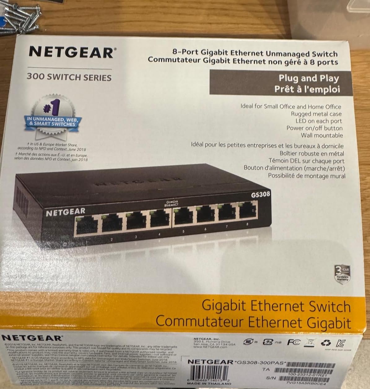 NETGEAR 5-Port Gigabit Ethernet Unmanaged Network Switch (GS305) | Essentials Model, Home Network Hub, Office Ethernet Splitter, Plug-and-Play, Silent Operation, Desktop or Wall Mount customer photo 2