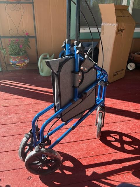 Vive Mobility 3 Wheel Walker for Seniors - Foldable Narrow Rollator Walker | Ultra Lightweight Folding Three Wheeled Rolling Walker- Narrow for Small Doorways- Heavy Duty for Elderly Men & Women w/ Bag customer photo 2
