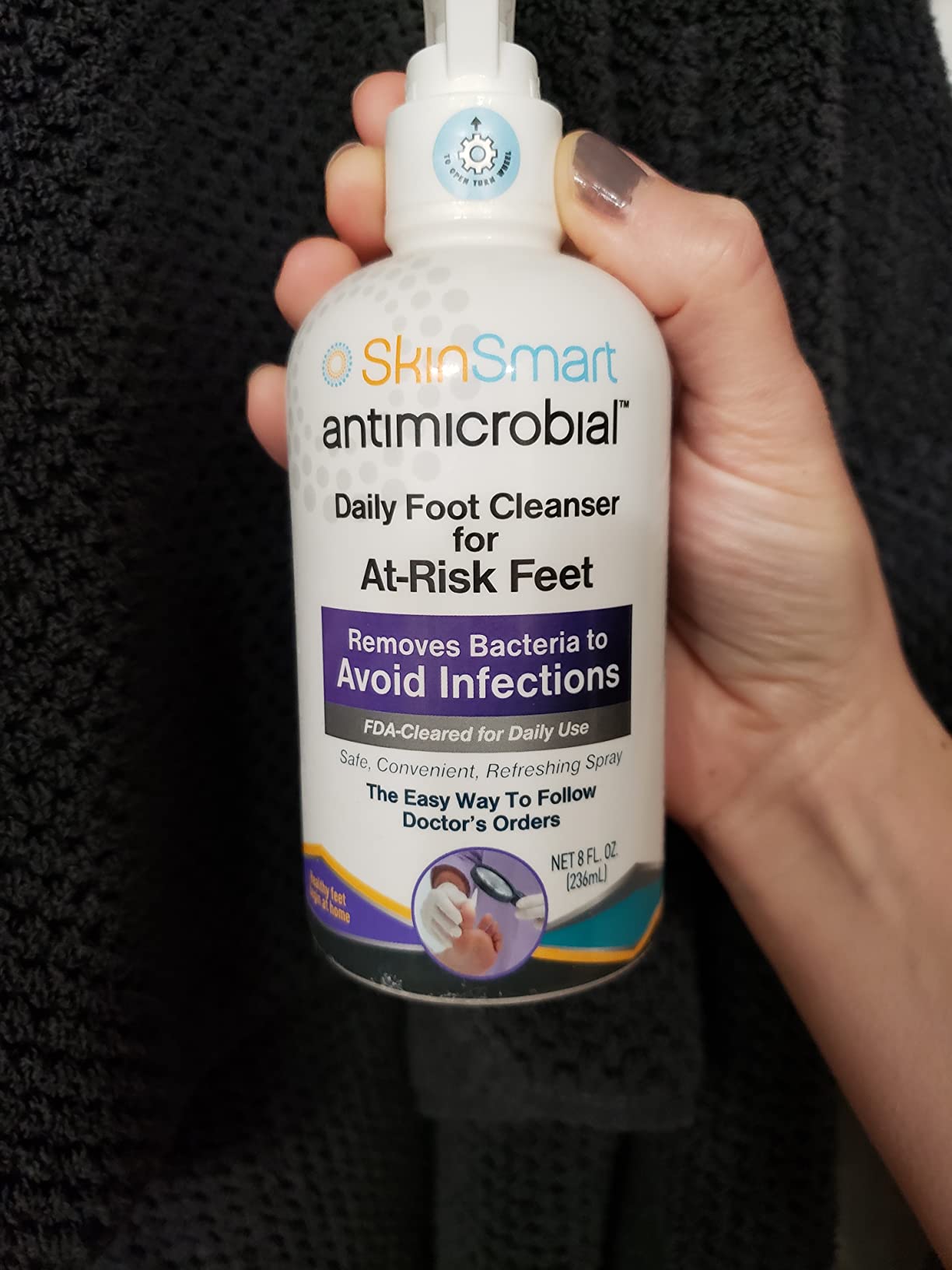 SkinSmart Antimicrobial Foot Cleanser, Hypochlorous Acid Spray, 8 oz customer photo 2