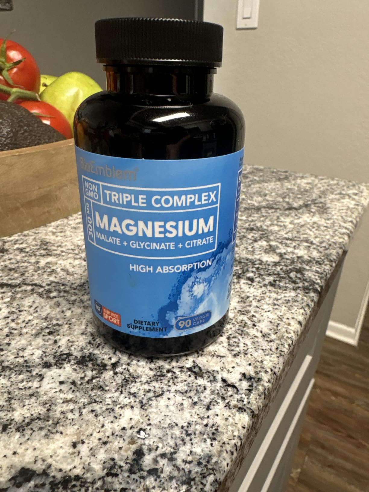 BioEmblem Triple Magnesium Complex | 300mg Magnesium Glycinate, Malate & Citrate | High Absorption Chelated Formula | Vegan, Non-GMO, Gluten-Free | 90 Capsules customer photo 2