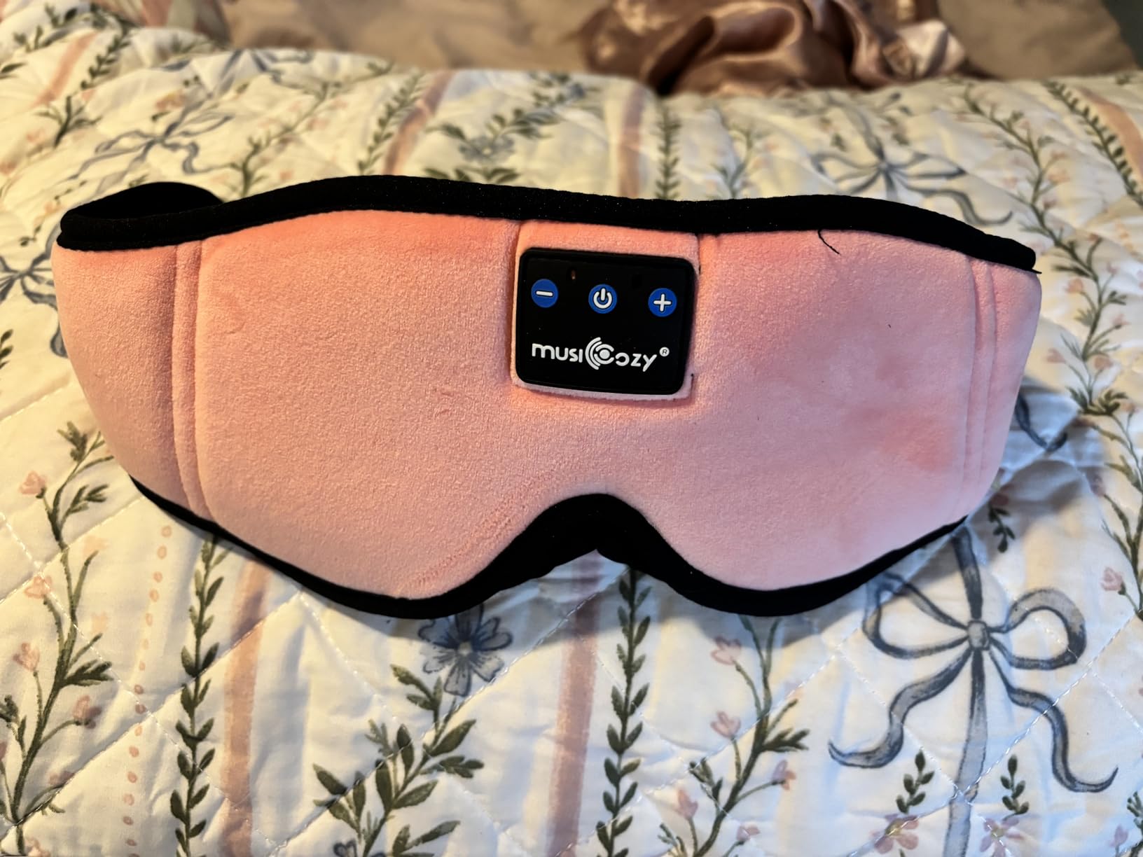 MUSICOZY Bluetooth 5.4 Sleep Headphones Sleeping Eye Mask Earbuds Headband | HD Stereo Sound, Wireless Headphones with Soft Lining Blackout Washable Design for Side Sleepers Travel Meditation Relaxation customer photo 1
