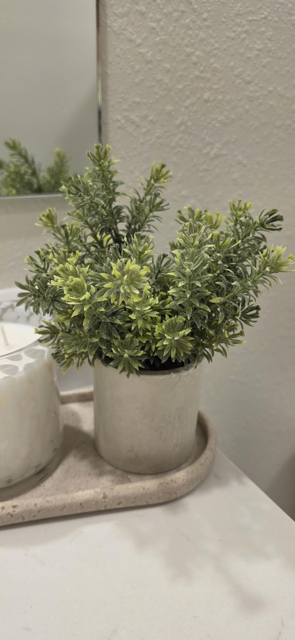 Der Rose 3 Pack Fake Plants Artificial Plants for Office Bathroom Decor | Sage green frosted eucalyptus, pet and child safe, maintenance-free, desk shelf kitchen bedroom coffee table farmhouse decor customer photo 2