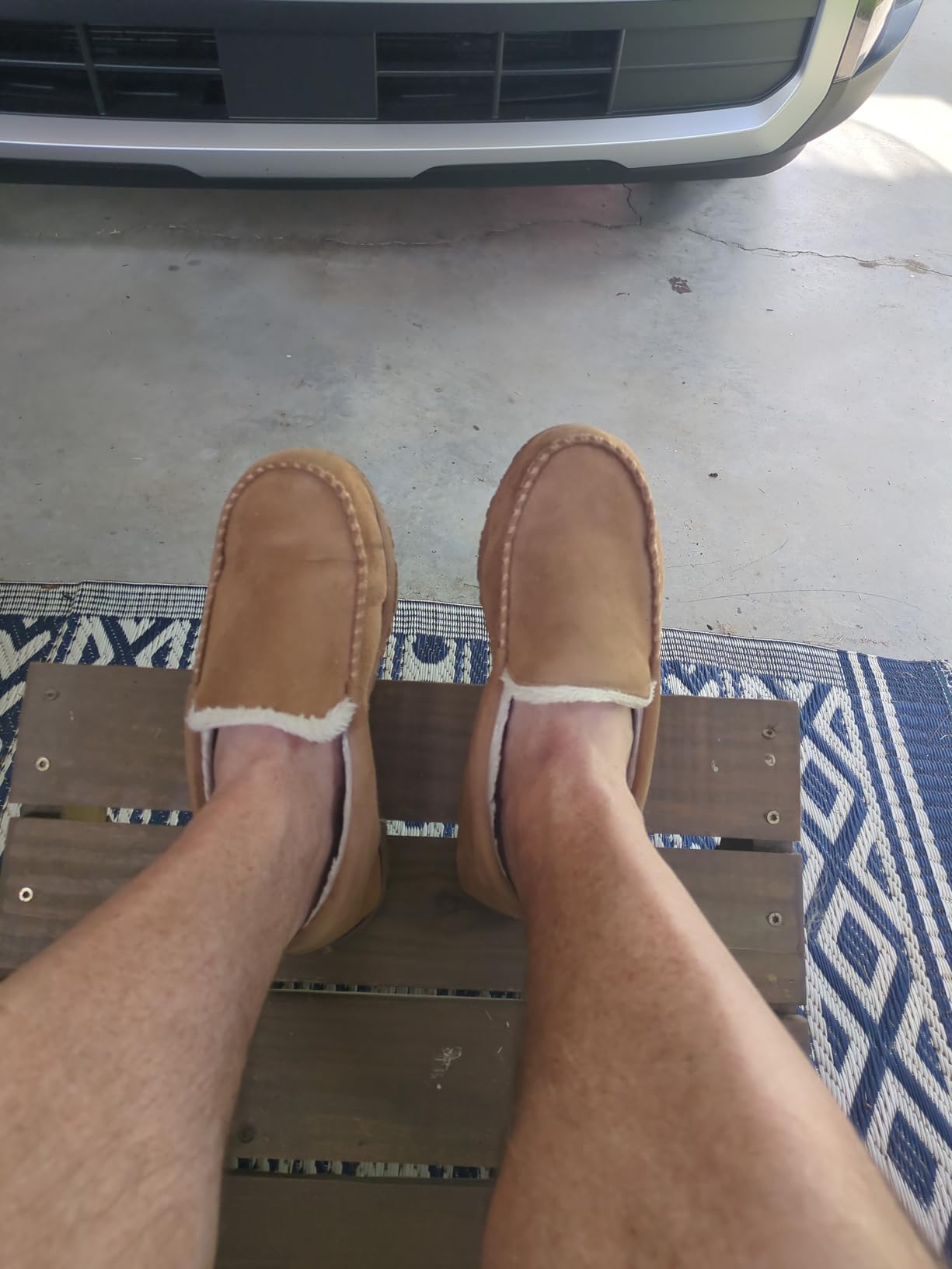 shoeslocker Men's Slippers Indoor Outdoor Warm Soft Plush Memory Foam House Slippers for Men Comfortable Bedroom Moccasin Slipper Non-Slip customer photo 2