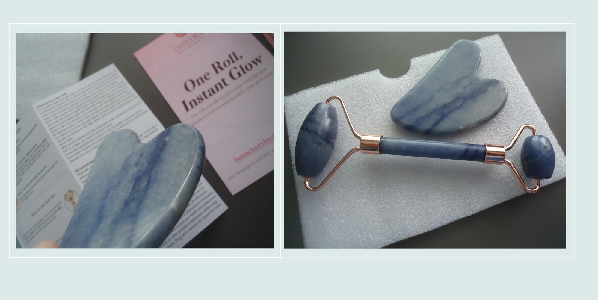 BAIMEI IcyMe Rose Quartz Roller & Gua Sha Set, Cooling Face Roller for Depuffing & Lymphatic Massage, Sculpting Tool for Face, Eyes & Neck, Smooth Skincare Gift for Women and Men customer photo 1