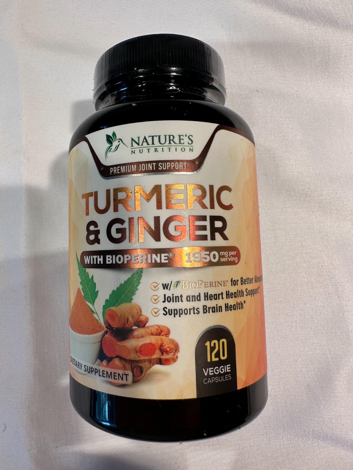 Turmeric Curcumin Supplement - 95% Curcuminoids with Organic Turmeric & Ginger, BioPerine Black Pepper Extract for Best Absorption, Natural Vegan Joint Support, Non-GMO, Bottled in USA - 240 Capsules customer photo 2