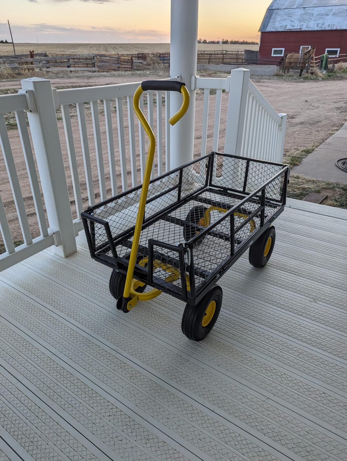 VIVOHOME Heavy Duty 880 Lbs 4.5 Cu Ft Mesh Steel Garden Cart Utility Wagon with Removable Sides customer photo 2
