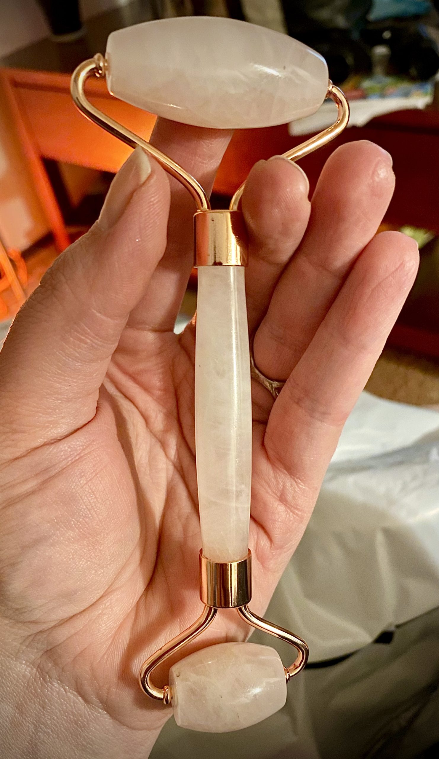 Jade Roller for Face - Rose Quartz Face Roller Skin Care - Stone Facial Roller, Face Massager for Women, Relieve Stress, Remove Wrinkles Eye Puffiness customer photo 2