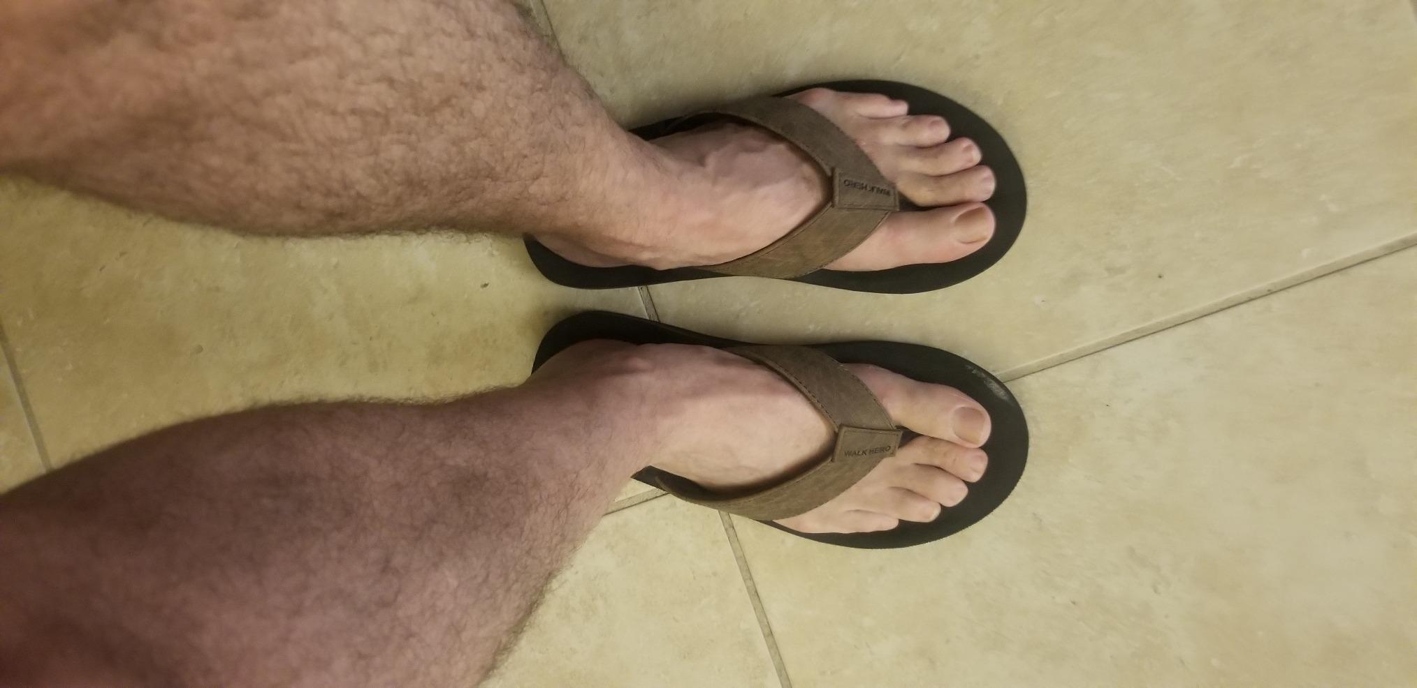 WalkHero Men's Sandals Flip Flops Orthotic Arch Support Soft Cushioning customer photo 2