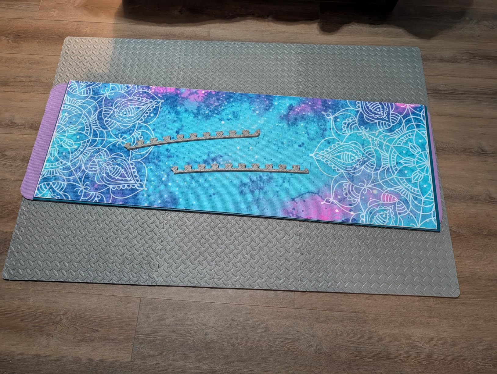 ProsourceFit Exercise Puzzle Mat ½-inch, EVA Interlocking Foam Floor Tiles for Home Gym, Workout Equipment, Kids Play Areas, Black, 144 SQ FT - 36 Tiles customer photo 2