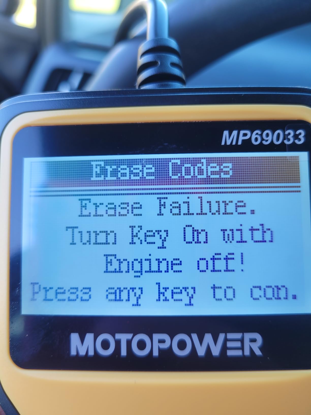 MOTOPOWER MP69033 Car OBD2 Scanner Code Reader Engine Fault Scanner CAN Diagnostic Scan Tool for All OBD II Protocol Cars Since 1996, Yellow customer photo 1