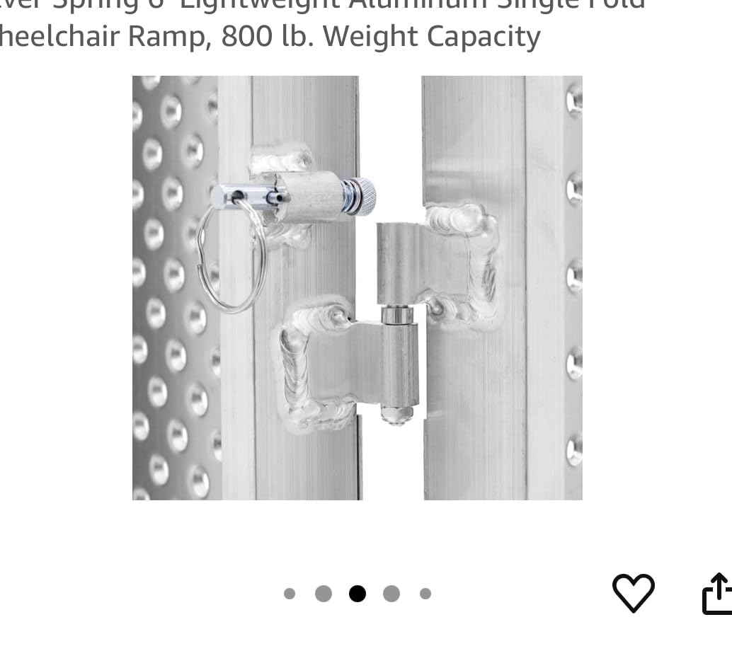 5' Wheelchair Ramp, Lightweight (23 lb), for Scooter, 800 lb, Silver Spring | 60