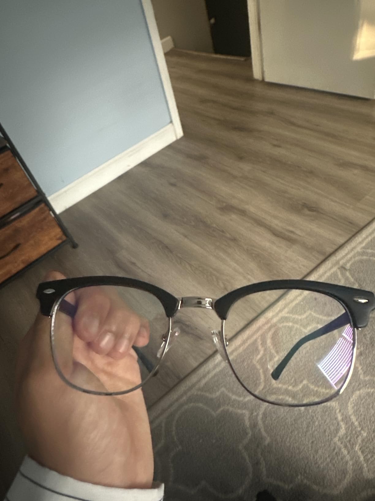 Blue Light Blocking Glasses Anti Eyestrain Computer Gaming Glasses | Vintage Half Frame UV Clear Lens for Women Men customer photo 2