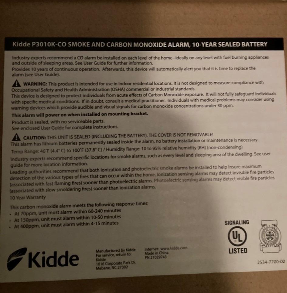 Kidde Smoke Detector & Carbon Monoxide Detector Combo with 10-Year Battery, White customer photo 1