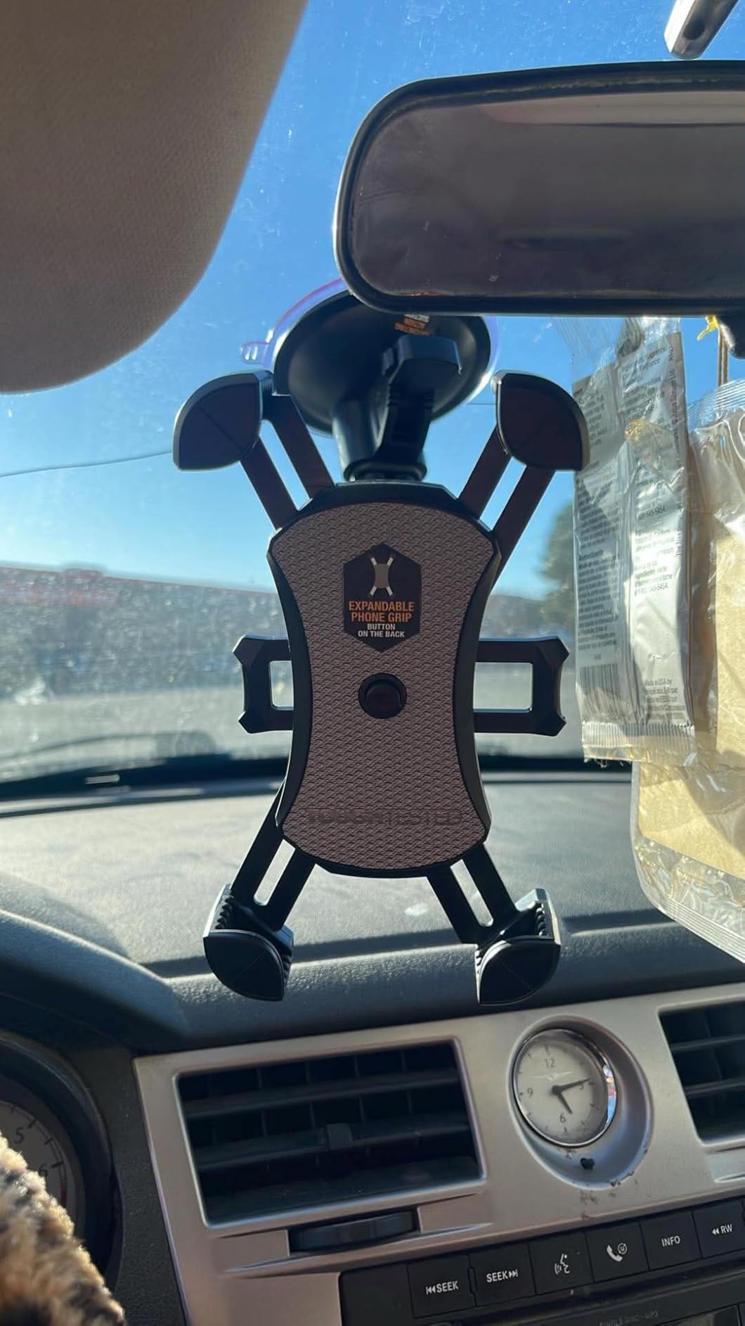 ToughTested Mammoth Truck Car Phone Holder Mount Vibration Absorbing Holder | 360° rotating phone holder for car with extra-large suction cup, expandable claw grip, and one-hand quick release customer photo 2