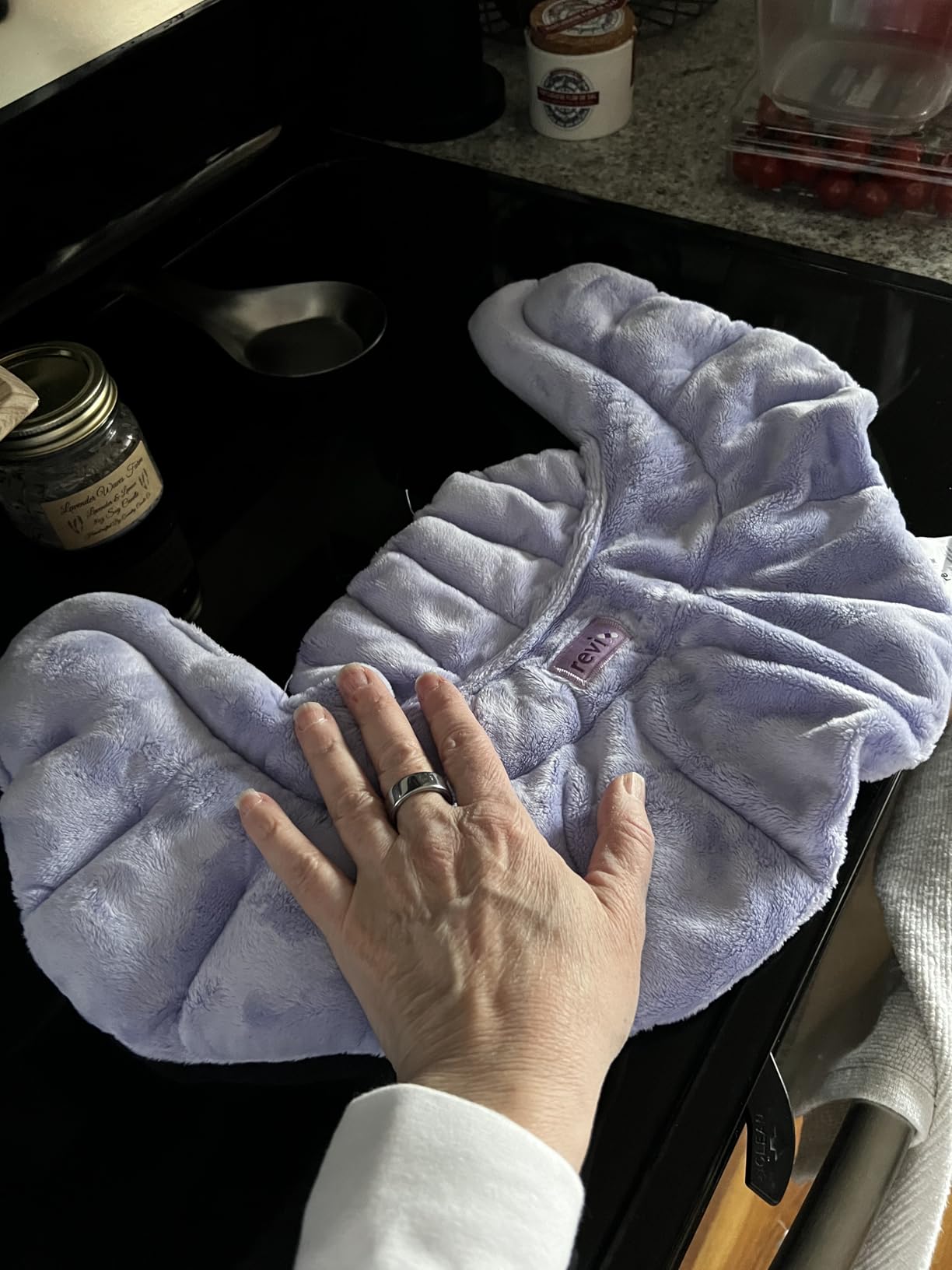 REVIX Microwave Heating Pad for Neck Shoulders and Back with Moist Heat, Weighted Microwavable Heated Neck Wrap Warmer, Scented Aromatherapy customer photo 1
