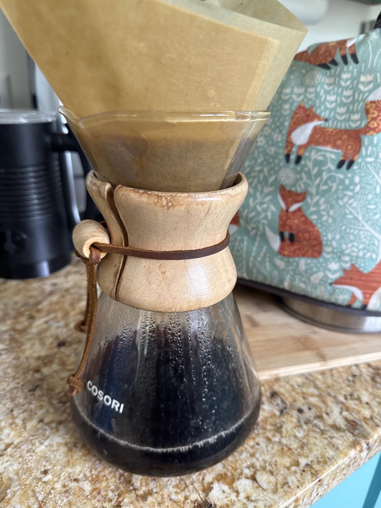 Cosori Pour Over Coffee Maker, Double Layer Stainless Steel Filter, 8cup | Drip Coffee Maker, Coffee Dripper Brewer, High Heat Resistant Carafe, also for Camping, Hiking, 34oz customer photo 1