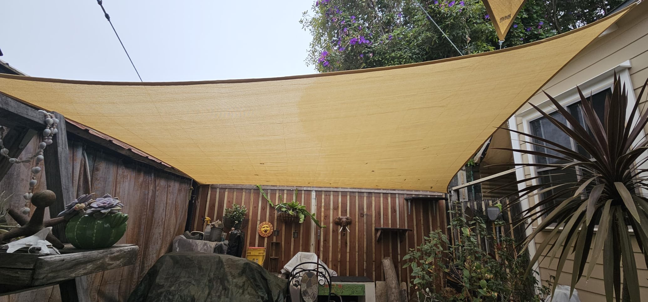 Artpuch Sun Shade Sail, 16'X20' Sand Rectangular, Curved Edged Commercial Grade 185GSM Permeable Outdoor Shade Cloth for Deck, Backyard, Patio (Custom Sizes Made) customer photo 1