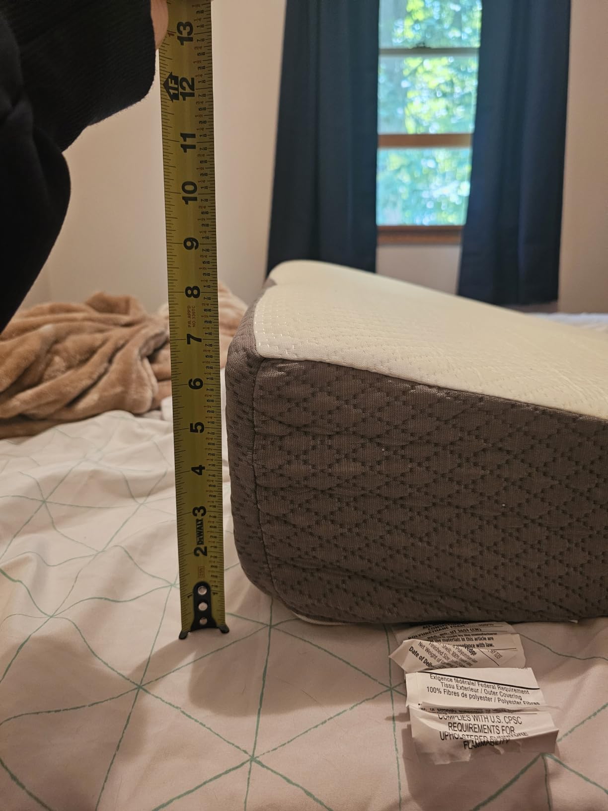 Kolbs Bed Wedge Pillow for Sleep Apnea, FSA Eligible Acid Reflux, and Back Pain Relief, with Chic Jacquard Cover - Headboard Wedges for Sleeping (Standard Wedge 12