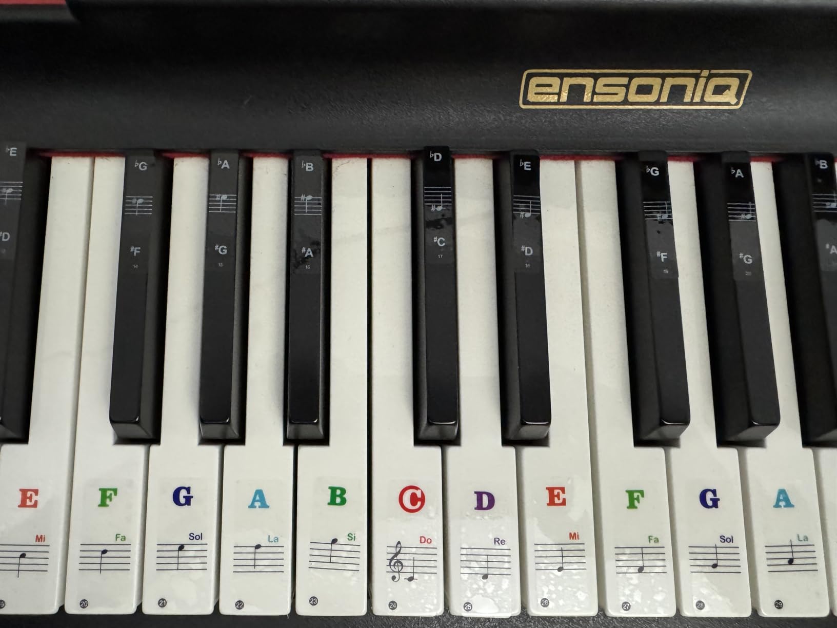 Piano Keyboard Stickers for 88/61/54/49/37 Key, Bold Large Letter Piano Stickers for Learning, Removable Piano Keyboard Letters, Notes Label for Beginners and Kids, Multicolor customer photo 1