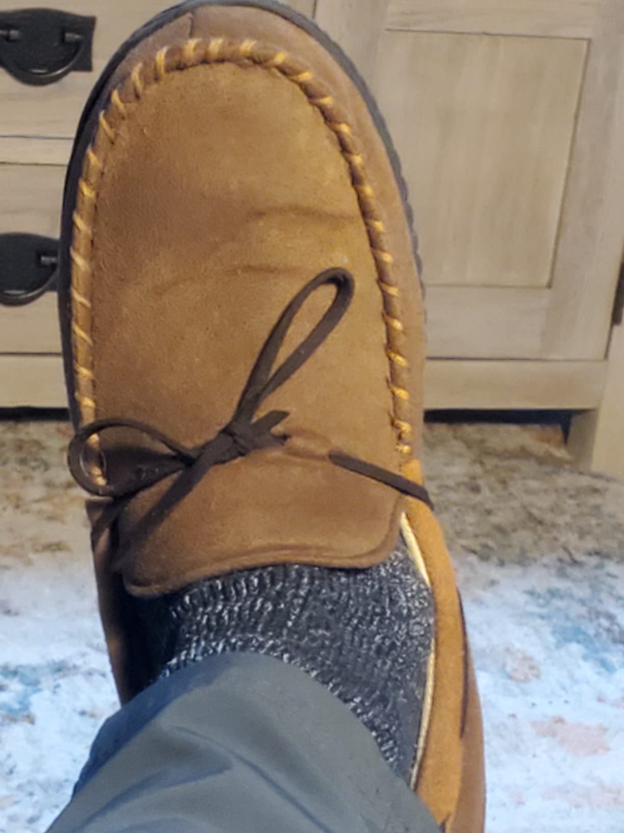 ULTRAIDEAS Men's Luke Moccasin Slippers customer photo 1