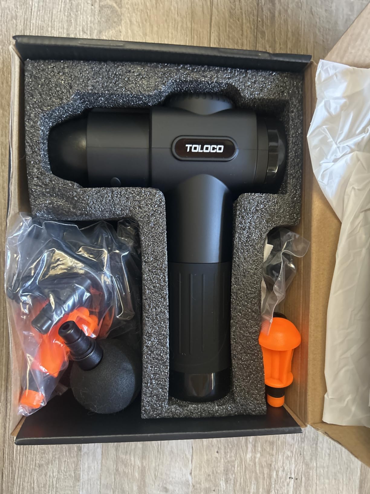 TOLOCO Massage Gun, Deep Tissue Back Massage for Athletes for Pain Relief, Percussion Massager with 10 Massages Heads & Silent Brushless Motor customer photo 2