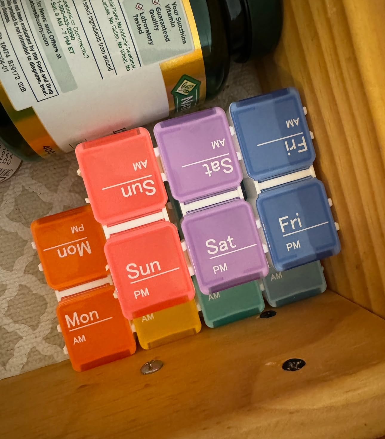 7 Day Medicine Pill Organizer, 4 Reminder Alarms, Loud Sound, 14 Large Compartments, Large Screen, Moisture-Proof, Travel Weekly/Daily Pill Box/Organizer/Case/Container/Dispenser, AM/PM 2 Times a Day customer photo 1
