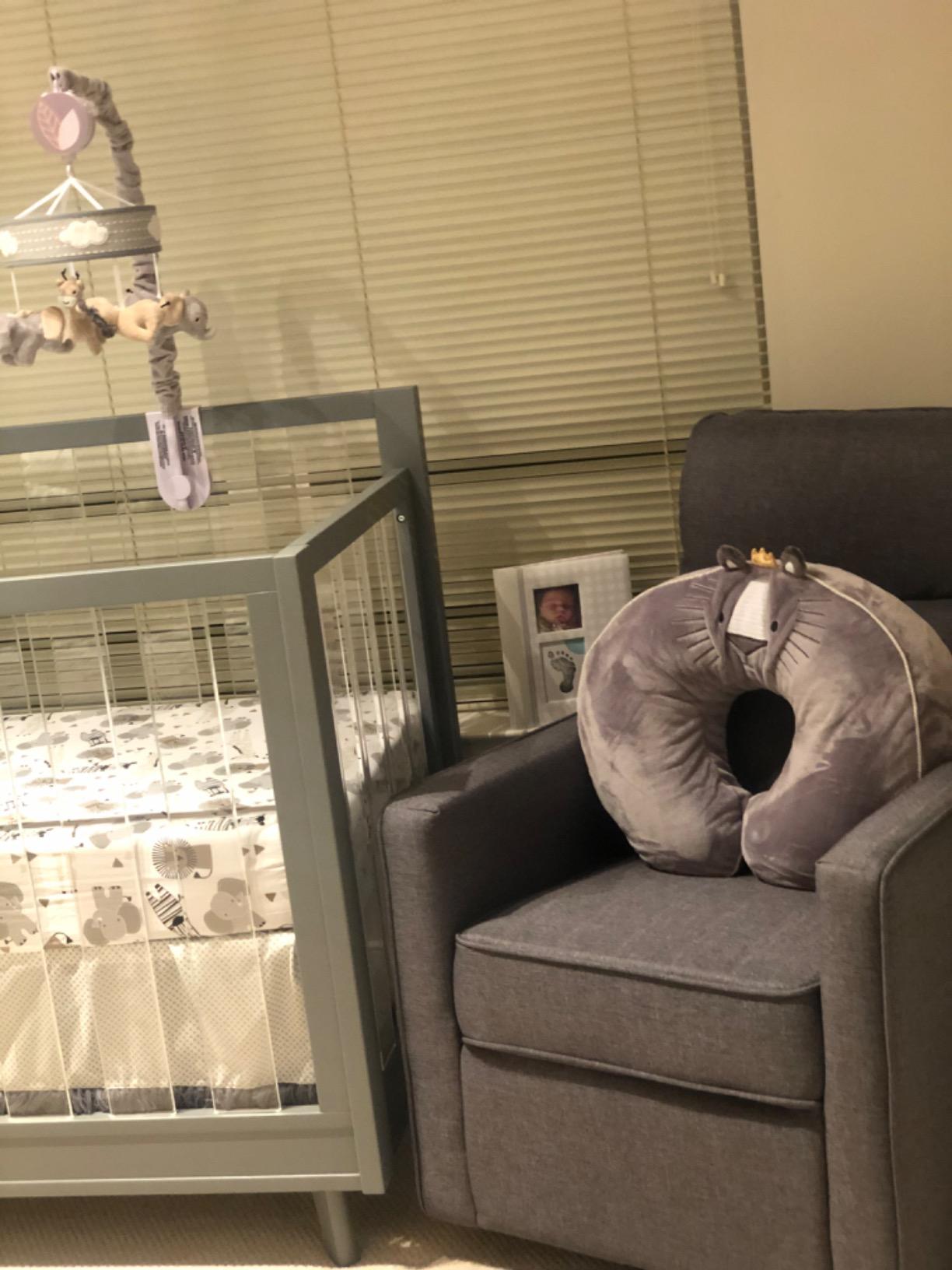DaVinci Gabby Glider Recliner Nursery Chair w/ 360 Swivel - Misty Grey | High Pillowback Glider Rocking Chair - GREENGUARD Gold & FSC Certified - Comfy Swivel Recliner for Living Room & Nursery customer photo 1