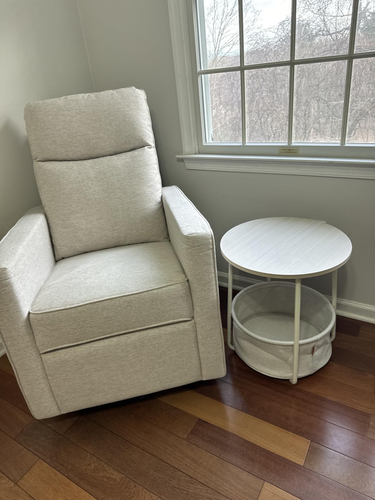 DaVinci Gabby Glider Recliner Nursery Chair w/ 360 Swivel - Misty Grey | High Pillowback Glider Rocking Chair - GREENGUARD Gold & FSC Certified - Comfy Swivel Recliner for Living Room & Nursery customer photo 2