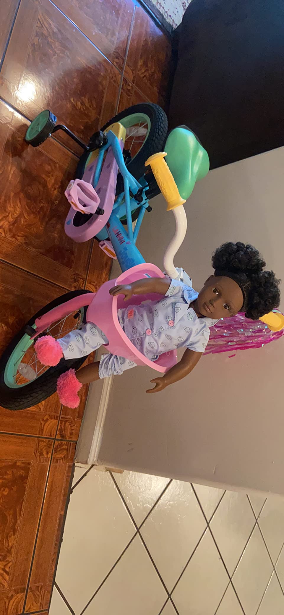 JOYSTAR Macaroon 12-18 Inch Kids Bike for 2-9 Years Girls | Toddler Girls Bike with Training Wheels & Basket, Rainbow Bikes, Children Bicycle customer photo 2