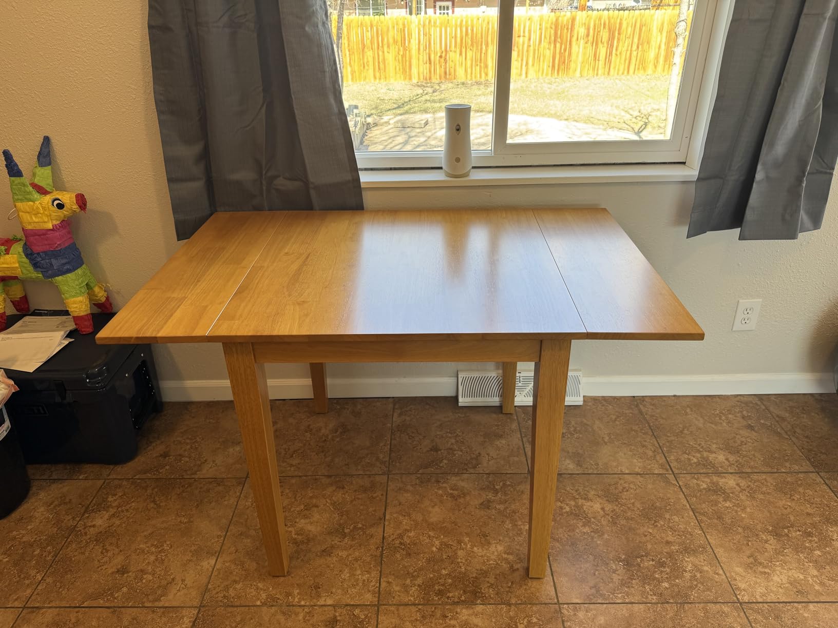 East West Furniture NDT-OAK-T Norden Dining Table - a Rectangle Wooden Table Top with Dropleaf & Stylish Legs, 30x48 Inch, Oak customer photo 2
