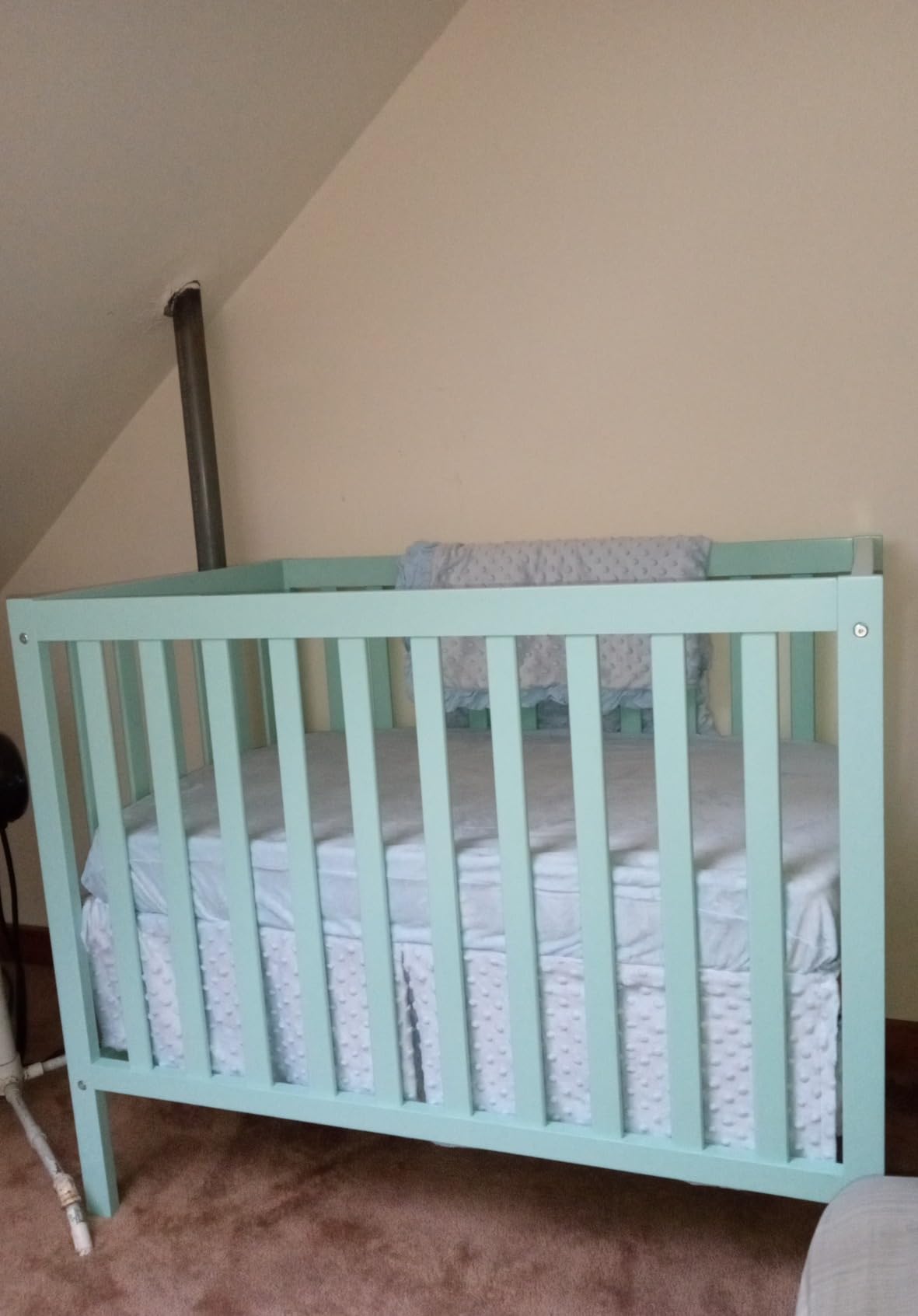 Dream On Me Edgewood 4-in-1 Convertible Mini Baby Crib in Cool Grey customer photo 1