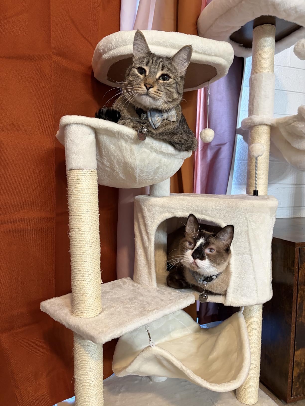 YUNIQUE Cat Tree with Cat Condo and Big Hammock, Grey customer photo 1