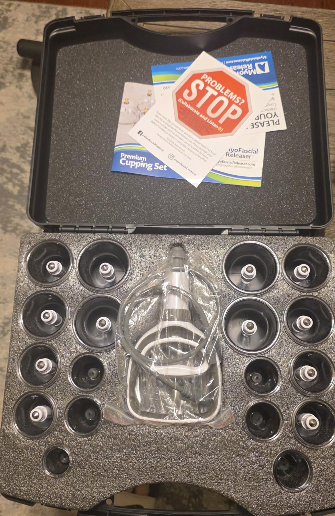 Myofascial Releaser Cupping Set Massager, Cupping Kit for Massage Therapy - 18 Medical-Grade Massage Cups, 2 Hand Pumps and Cupping Booklet customer photo 1