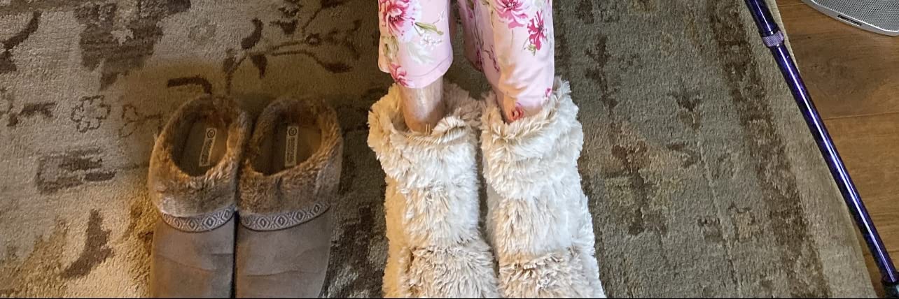 Warmies Microwavable Slipper Boots for Women, Foot Warmers, French Lavender | Microwave 90 Sec for Cold Feet, Scented with Calming French Lavender, Memory Foam Soles customer photo 2