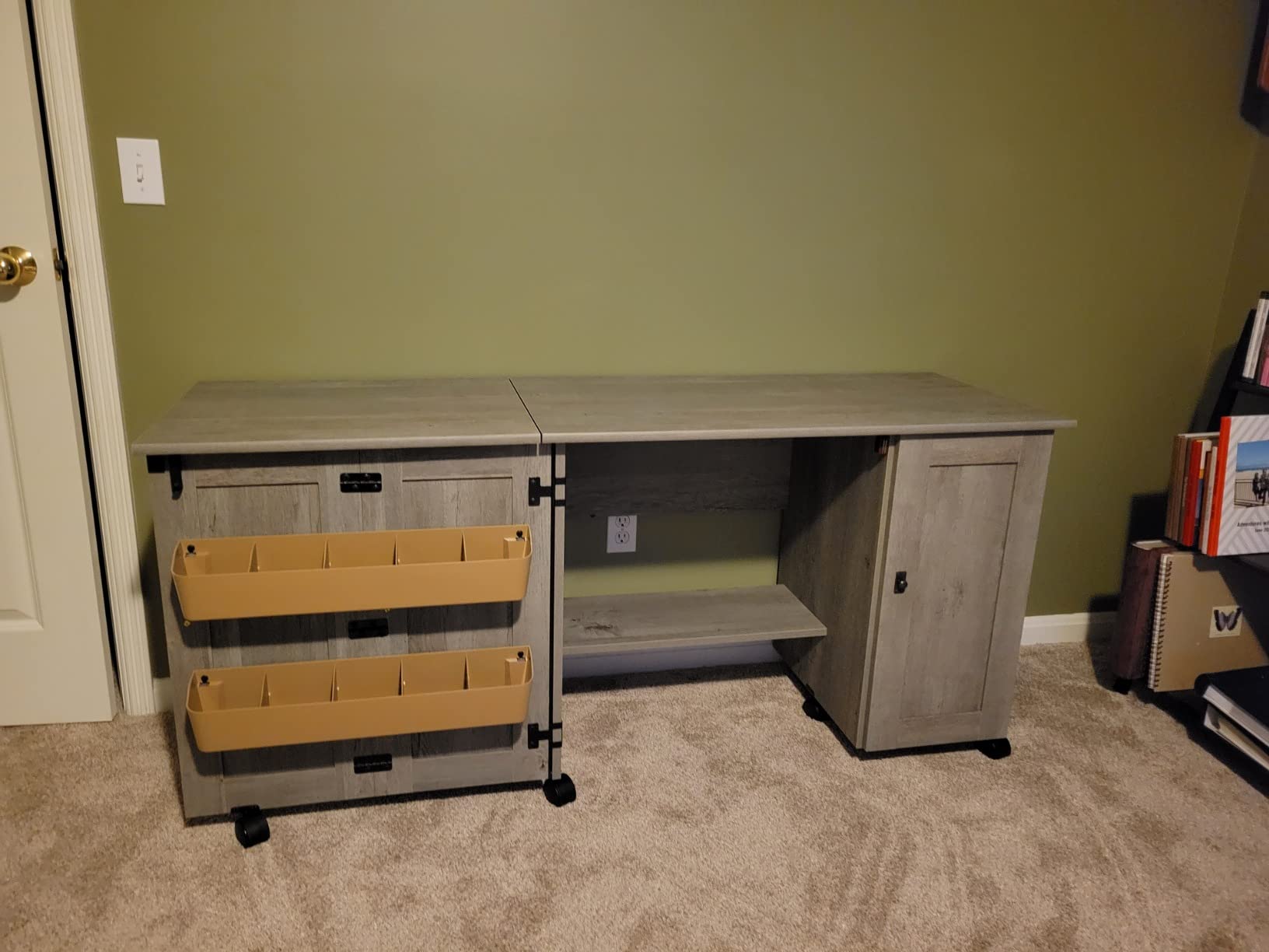 Sauder Miscellaneous Storage Sewing/Craft Cart/ Pantry cabinets, Vintage Oak finish customer photo 1