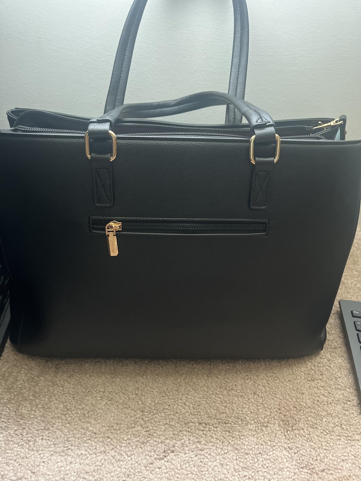 LOVEVOOK Laptop Tote Bag for Women 15.6 Inch Waterproof Leather Computer Bags Business Office Work Briefcase Black customer photo 2