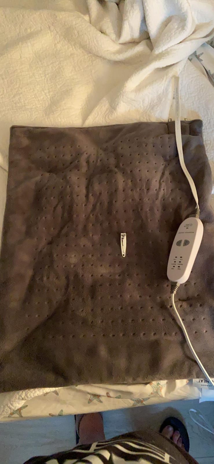 Calming Heat Massaging Vibrations Weighted Heating Pad by Sharper Image | Temperature Settings, Auto Shut-Off Feature, Gift for Holidays, Women & Men | 3 Heat, 6 Massage, 12