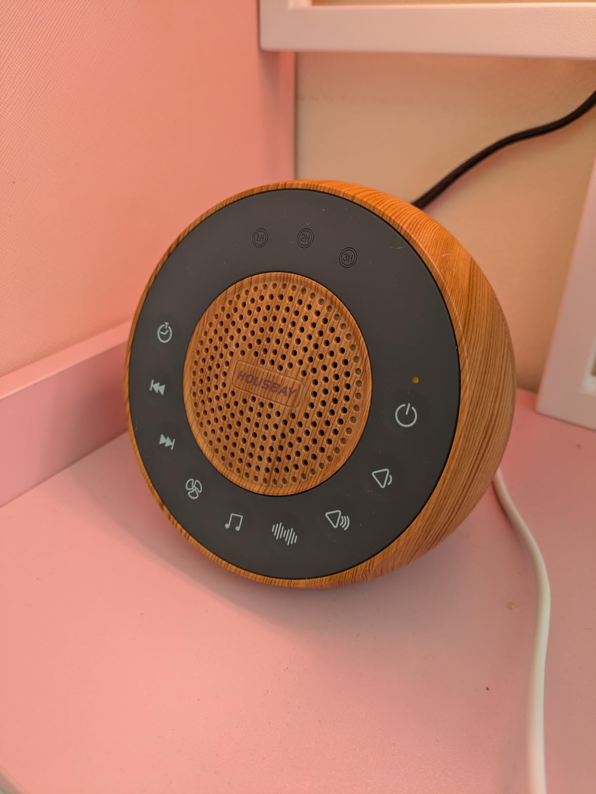 White Noise Machine with 31 Soothing Sounds, 5W Loud Stereo Sound, Auto-Off Timer, Adjustable Volume, Sleep Sound Machine for Baby, Kid, Adult - Wood Grain customer photo 1