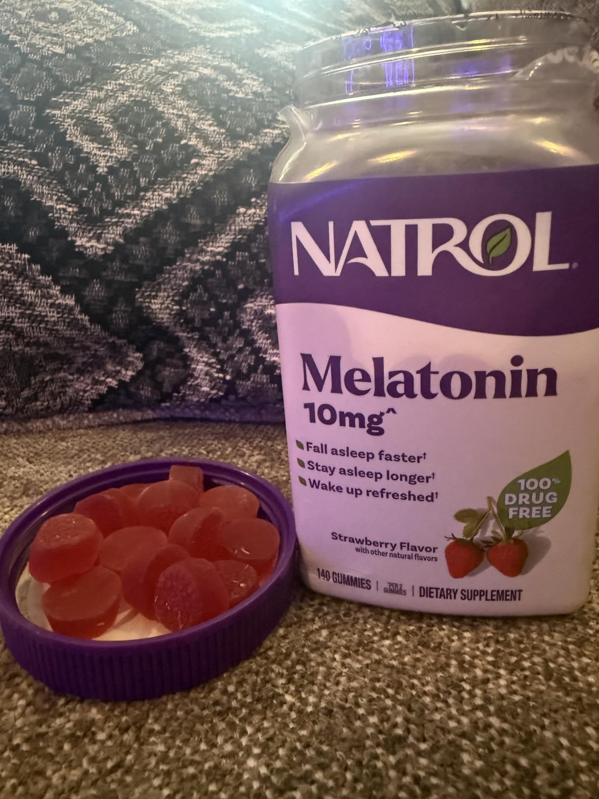 Natrol Melatonin 10 mg Gummies, Sleep Support for Adults, 140 Gummies, Strawberry-flavored, 70 Day Supply customer photo 1