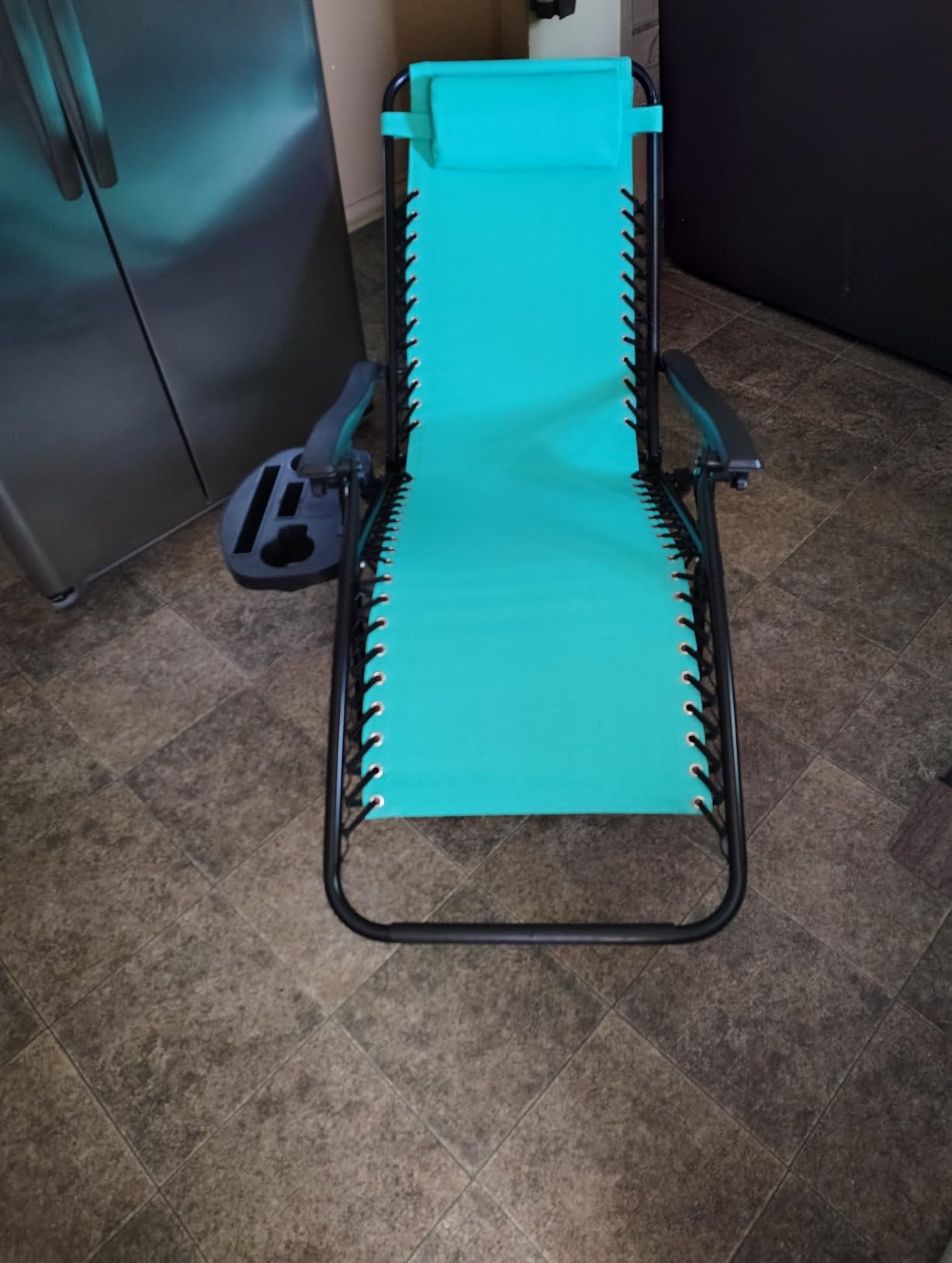 Best Choice Products Set of 2 Adjustable Steel Mesh Zero Gravity Lounge Chair Recliners w/Pillows and Cup Holder Trays - Brown customer photo 2