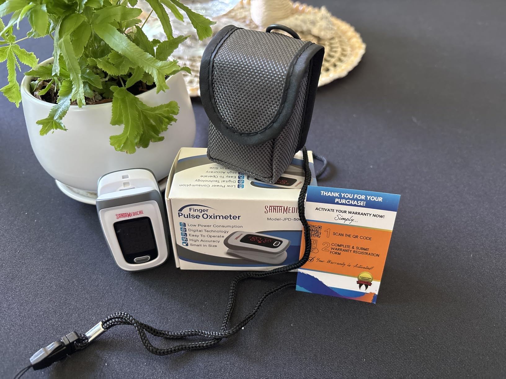 Fingertip Pulse Oximeter, Blood Oxygen Saturation Monitor (SpO2) with Pulse Rate Measurements and Pulse Bar Graph, Portable Digital Reading LED Display, Batteries and Carry Case Included customer photo 2